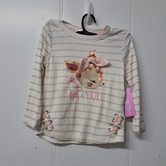 Nannete Stripe Printed Long Sleeve Shirt And Leggins Set Girls 2T - Picture 9 of 13